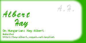 albert hay business card